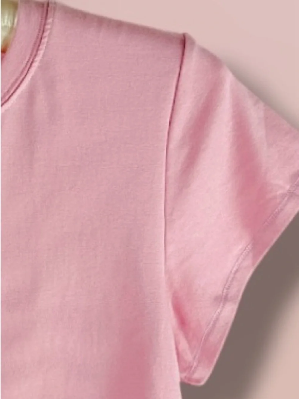 Free People Baby Pink Cropped Tee NWT Large msrp $48
